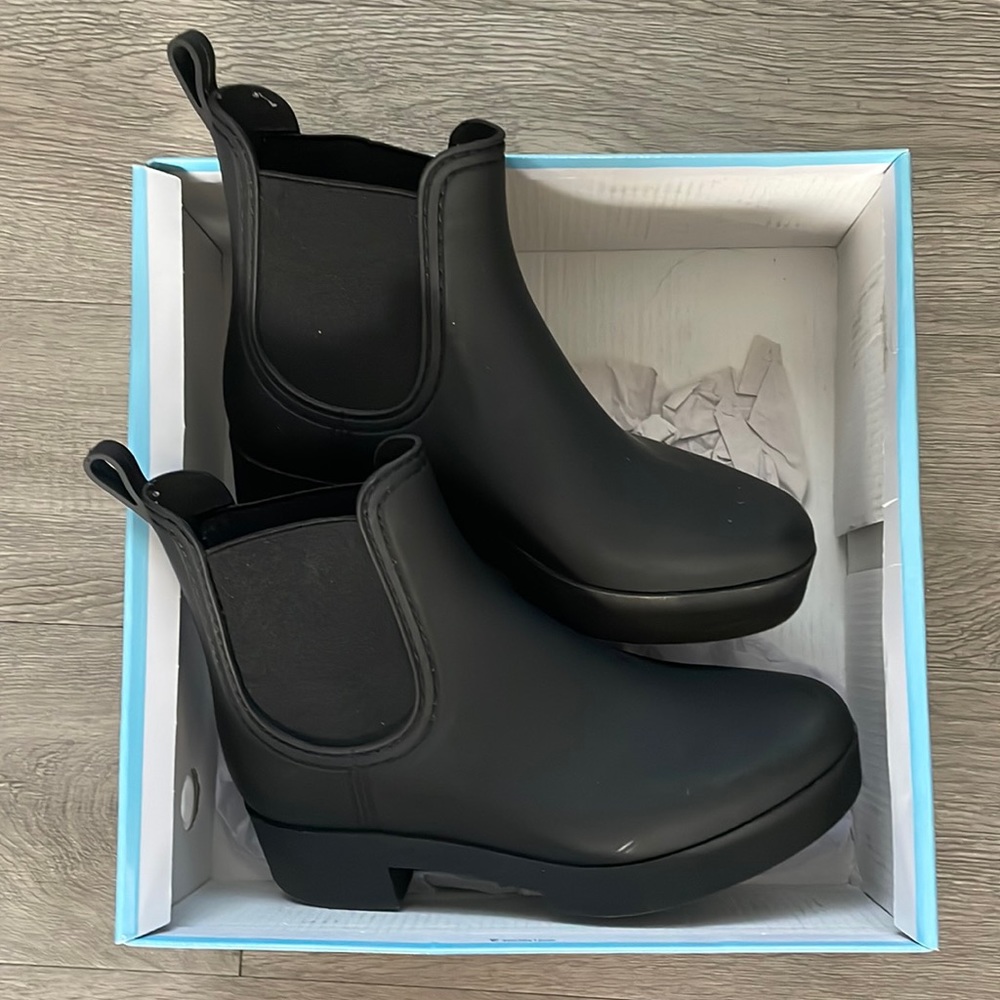 Jeffrey Campbell platform rain booties